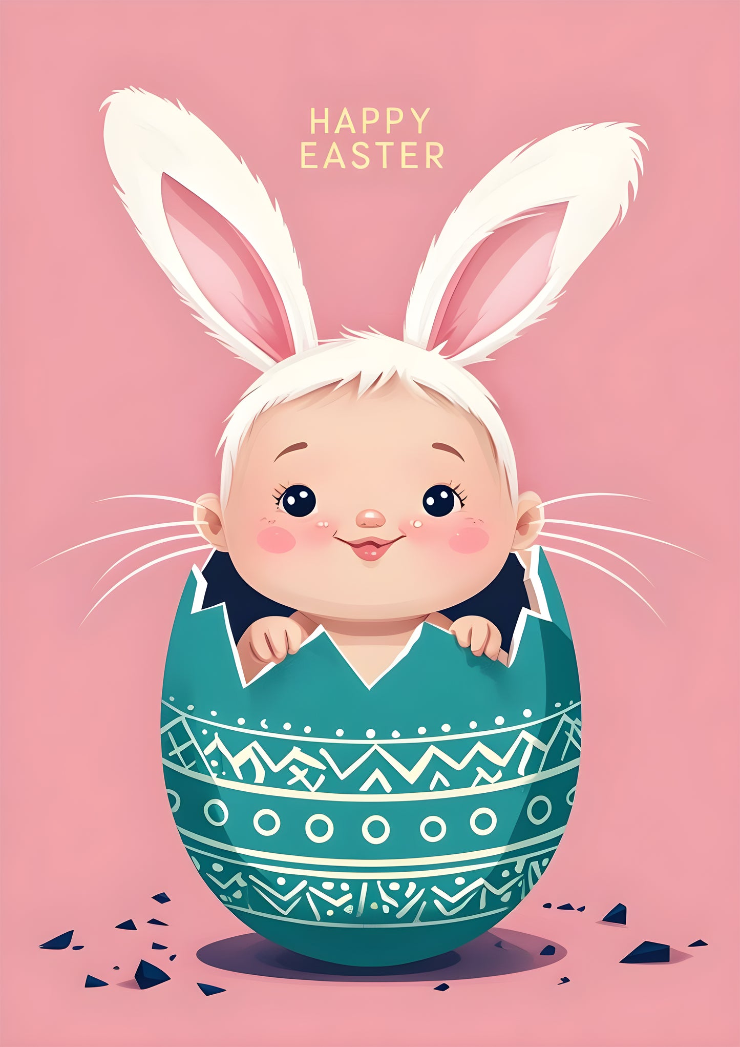 Easter Baby with Bunny Ears - Digital Print