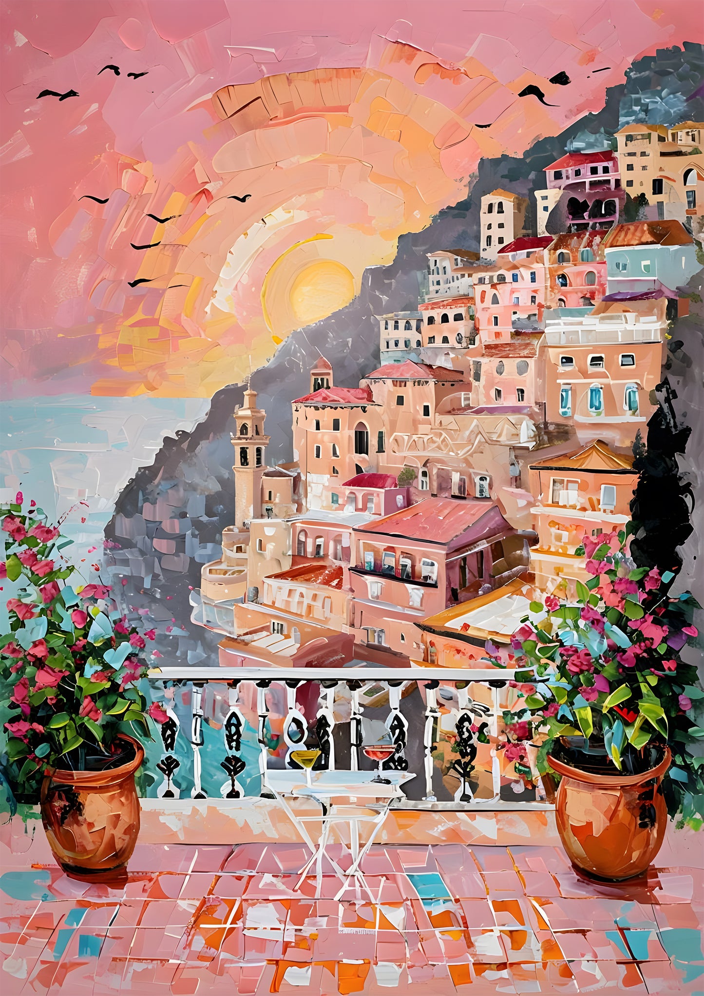 Positano at Sunset - Digital Print